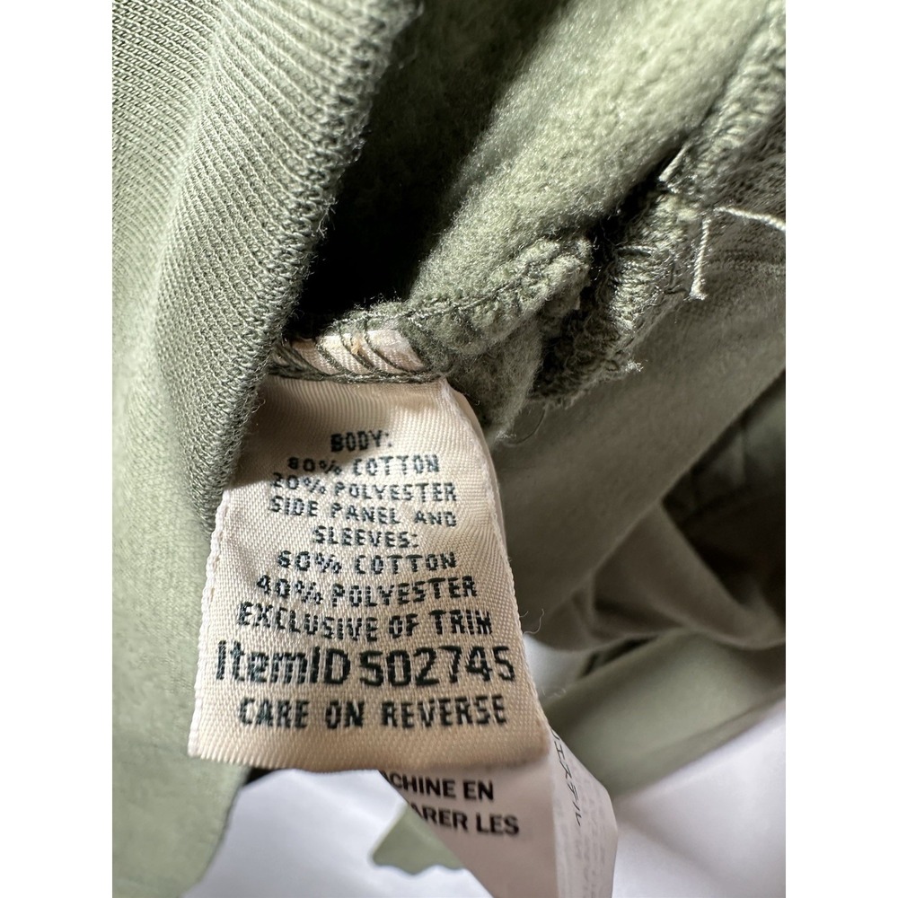 LL Bean Sweatshirt Women's Small Olive Green Quarter Zip Quilted Hiking Outdoor - Picture 7 of 7